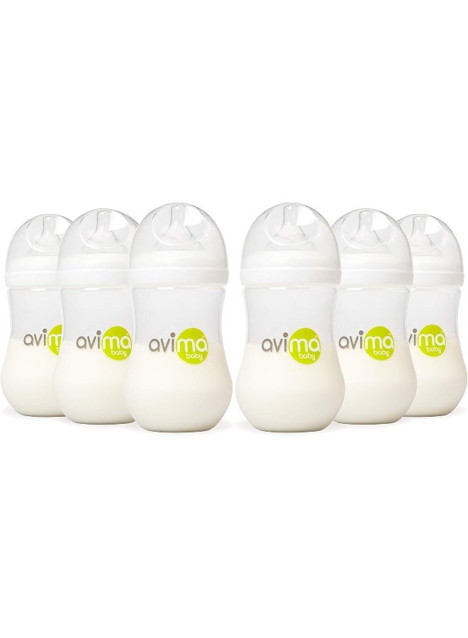Avima 9 oz Anti Colic Baby Bottles, BPA Free, Wide Neck with Medium Flow (Set of 6) - Image 1